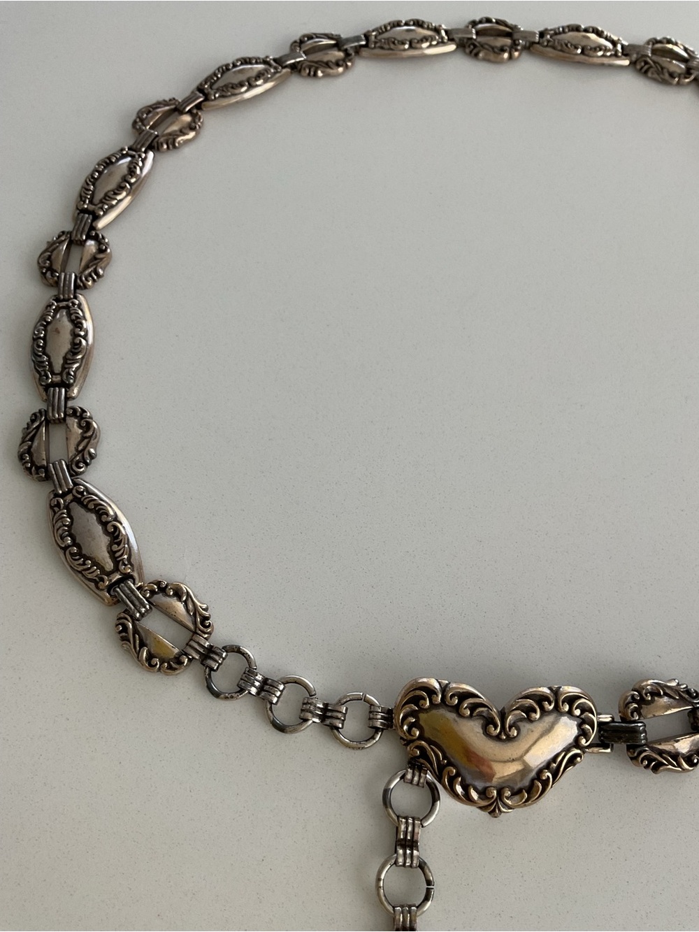 Brighton Antique Silver Heart Dangle Chain Belt 1996 - Picture 10 of 16